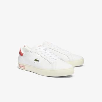 Lacoste Powercourt Smooth Leather Sneakers - Tenisky Pánské Bílé / Růžové | CZ-rqgA7I